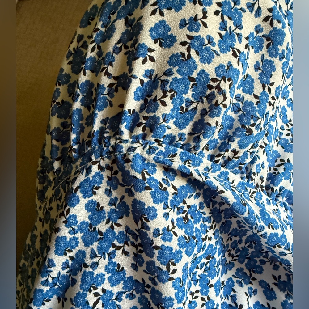Max Studio Sleeveless Tiered Maxi Dress Women’s S Blue Floral Print White Black - Picture 4 of 5